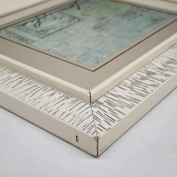 Vintage 1950s Wooden Textured Picture Fraame White Gray 8.5x6.5 - Picture 11 of 11